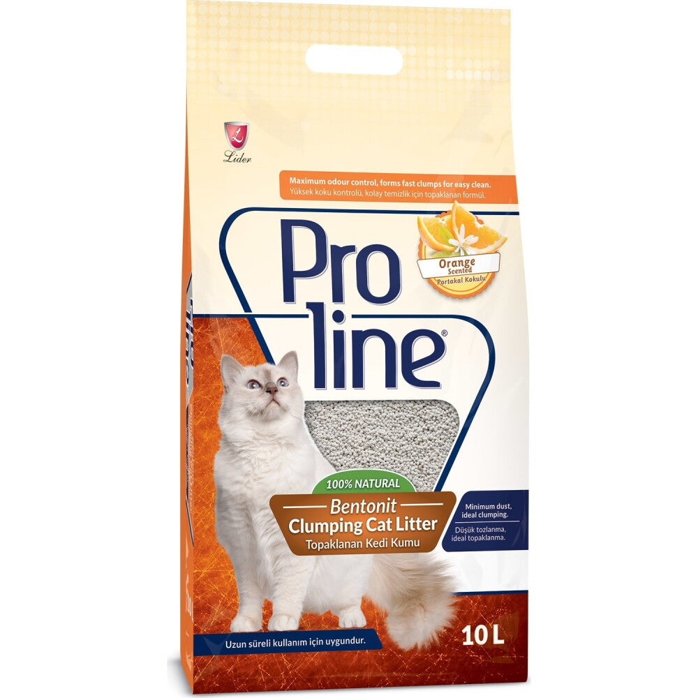 Proline Portakal Kokulu Topaklaşan Bentonit Kedi Kumu 10 LT | SRC: Barcode: 8698995011693